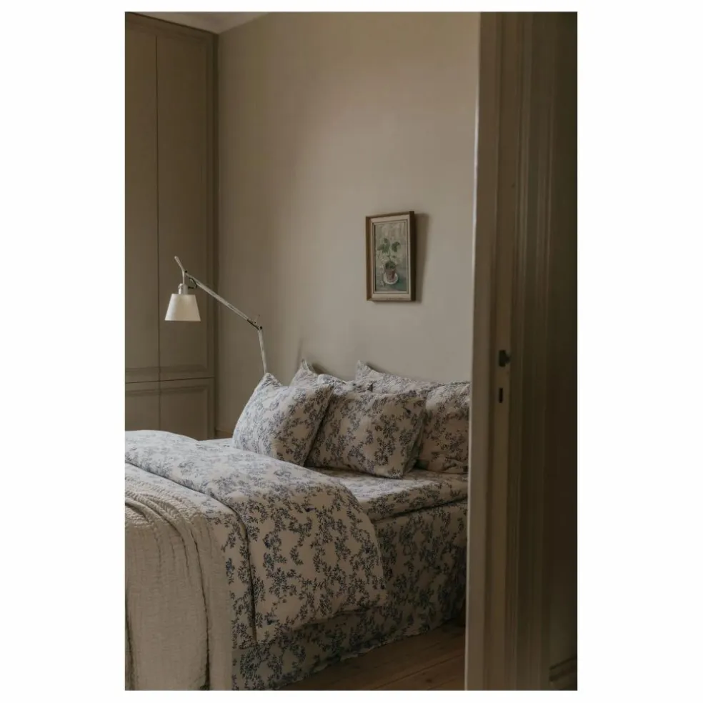 Housse de couette Jardim en mousseline de coton | Cobalt