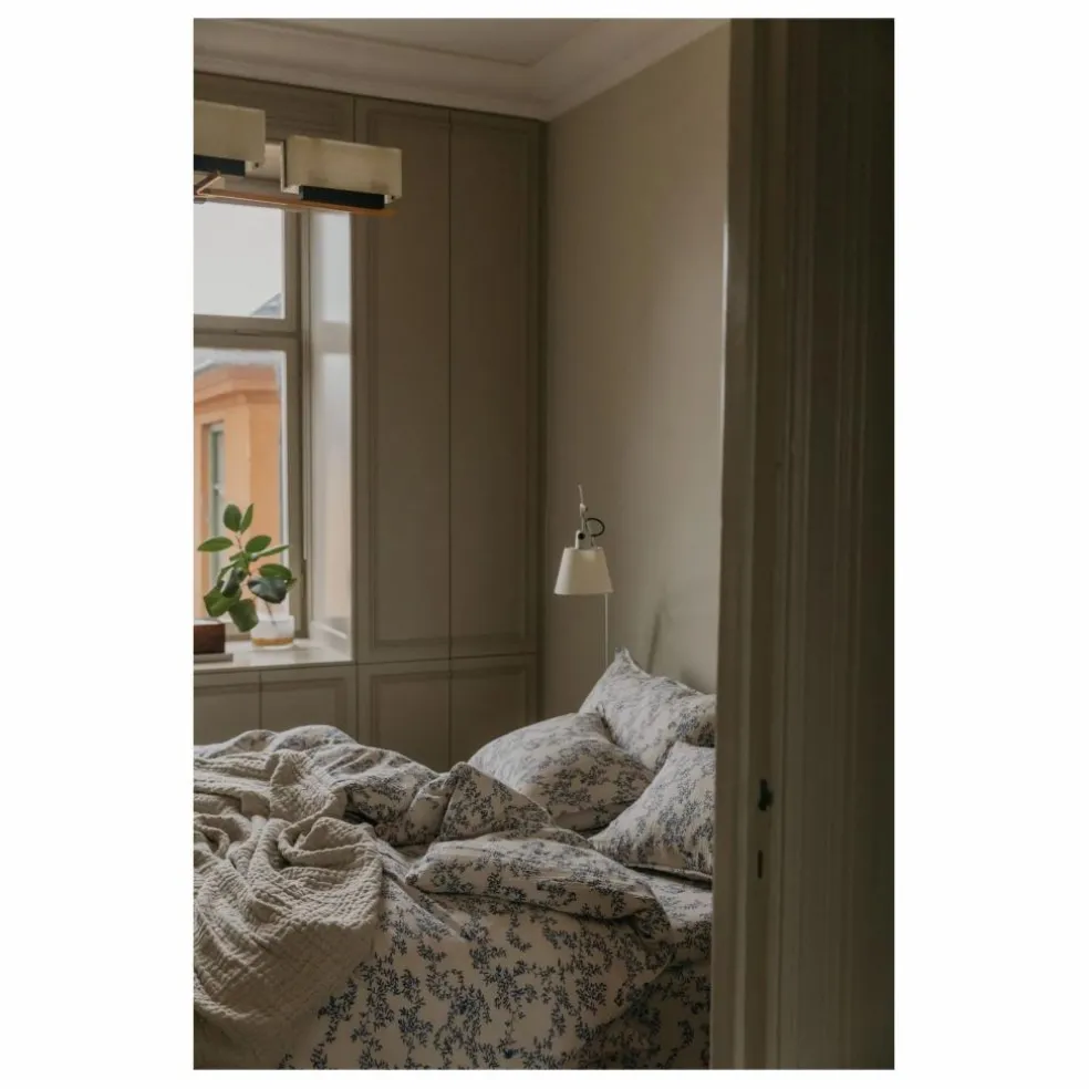 Housse de couette Jardim en mousseline de coton | Cobalt