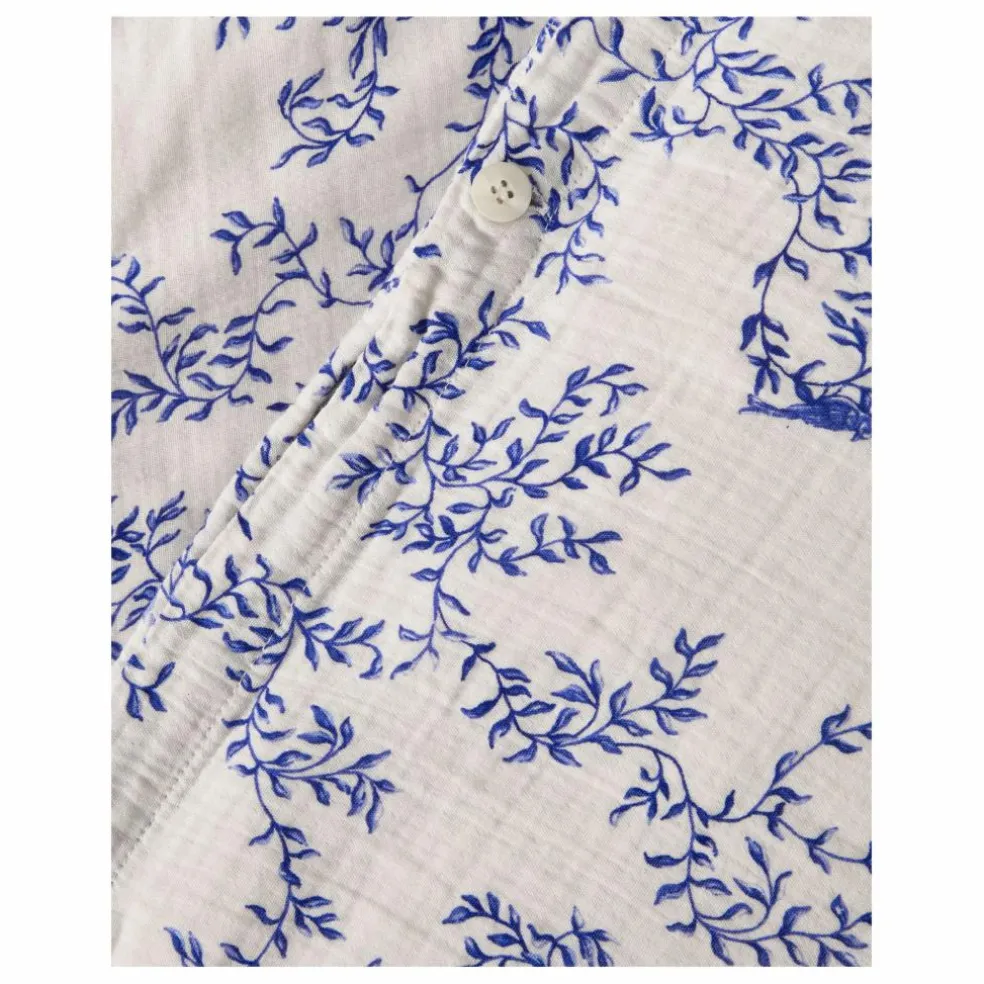 Housse de couette Jardim en mousseline de coton | Cobalt