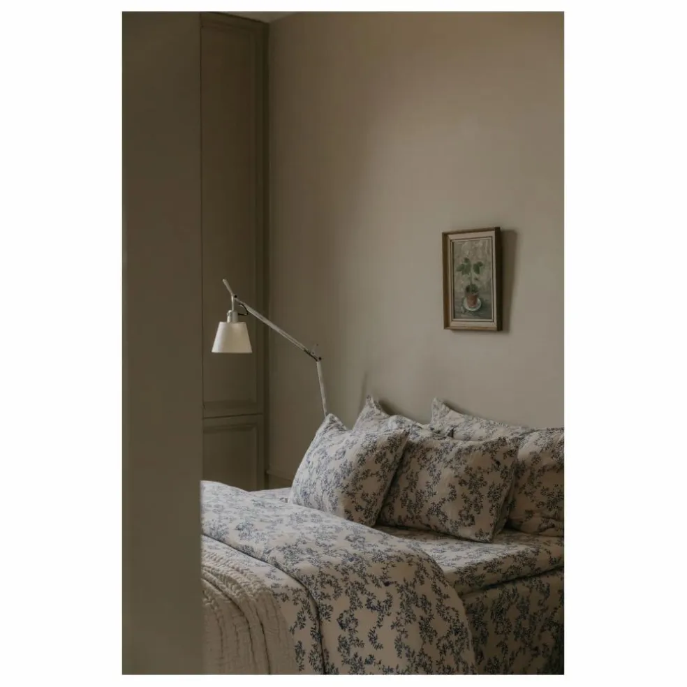 Housse de couette Jardim en mousseline de coton | Cobalt
