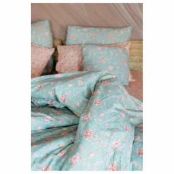 Housse de couette Noemie en coton bio | Bleu turquoise