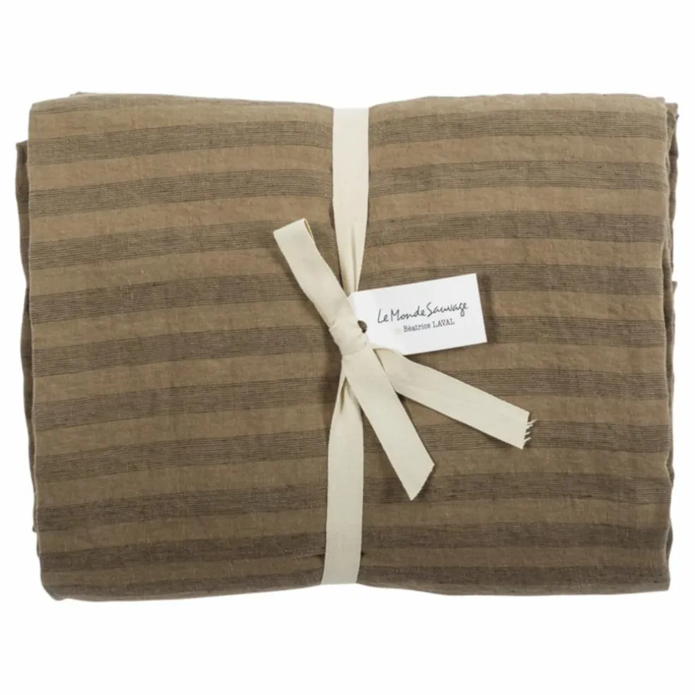 Housse de couette Sandhills en lin | Marron