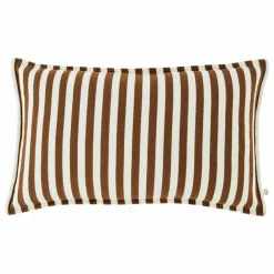 Housse de coussin à rayures en coton | Mocha