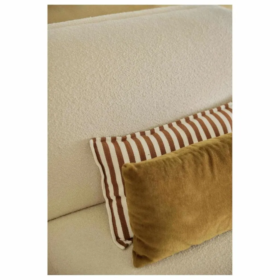 Housse de coussin à rayures en coton | Mocha