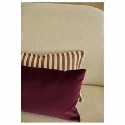 Housse de coussin à rayures en coton | Mocha