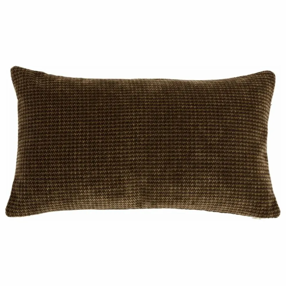 Housse de coussin Argentine Pied-de-poule | Café