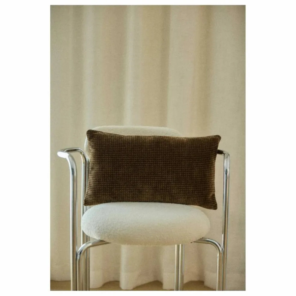 Housse de coussin Argentine Pied-de-poule | Café