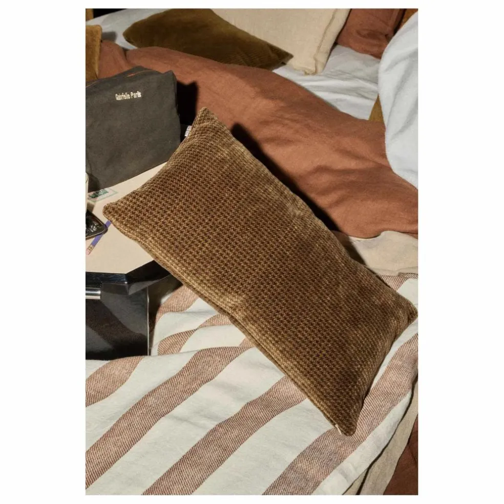 Housse de coussin Argentine Pied-de-poule | Café