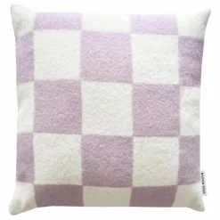 Housse de coussin en laine Damier | Lilas