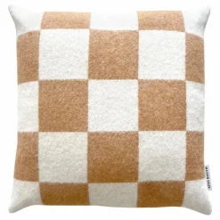 Housse de coussin en laine Damier | Blanc cassé