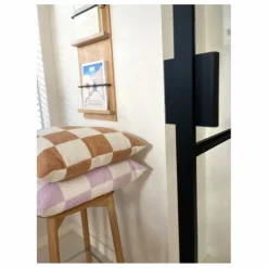 Housse de coussin en laine Damier | Blanc cassé