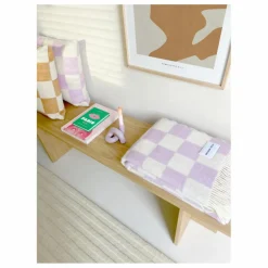 Housse de coussin en laine Damier | Blanc cassé