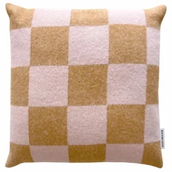 Housse de coussin en laine Damier | Terracotta