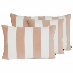 Housse de coussin en lin et velours Perth | Rose poudré