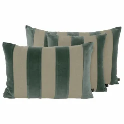 Housse de coussin en lin et velours Brisbane | Bleu