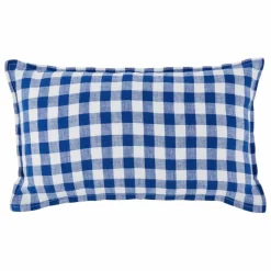 Housse de coussin en lin lavé Taormina | Bleu