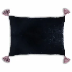 Housse de coussin en velours de soie Goa Bleu nuit