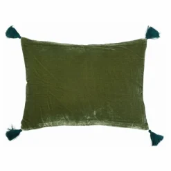 Housse de coussin en velours de soie Goa | Vert