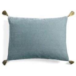 Housse de coussin en velours de soie Goa Bleu ciel