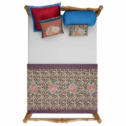 Housse de coussin rayée Arabesque Corolla | Rouge