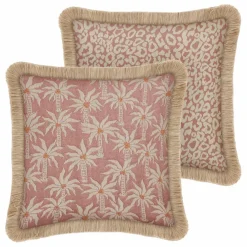 Housse de coussin réversible Laura x Maya | Rose