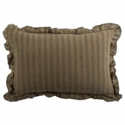 Housse de coussin Sandhills volantée | Marron
