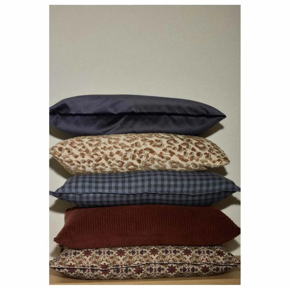 Housse de coussin Taormina en lin lavé | Vichy Marine