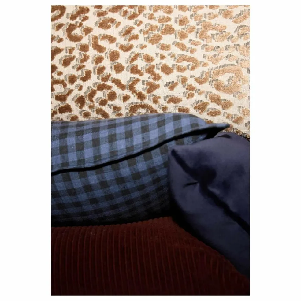 Housse de coussin Taormina en lin lavé | Vichy Marine