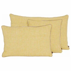 Housse de coussin vichy Piana II | Jaune Paille