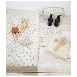Housse de matelas à langer Olive | Ecru