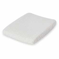 Housse de matelas à langer Gingham Sky | Bleu ciel