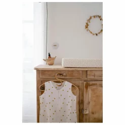 Housse de matelas à langer Fanny Mini-cœurs | Jaune moutarde