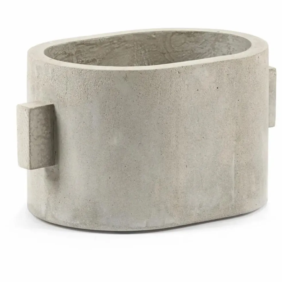 Jardinière Oval en béton | Gris
