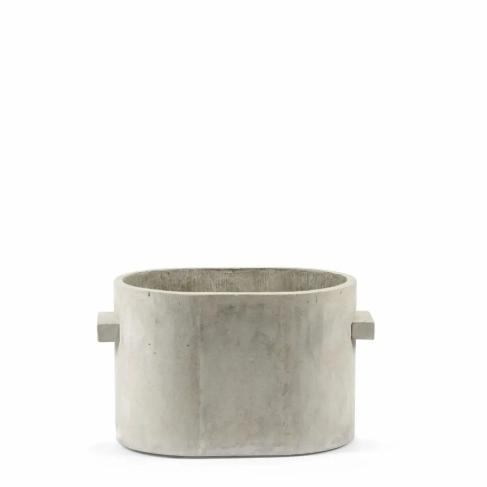 Jardinière Oval en béton | Gris