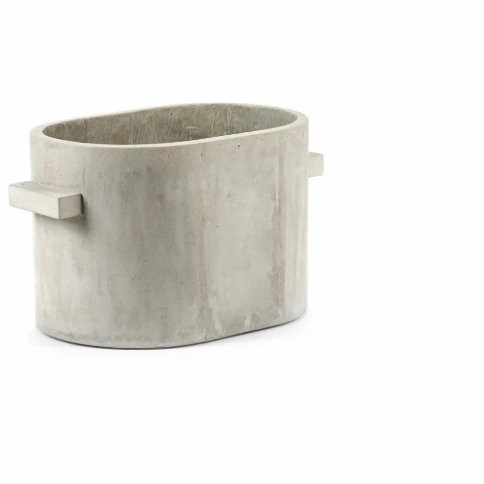 Jardinière Oval en béton | Gris