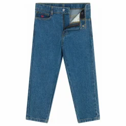 Jean Poches Brodées Coton Bio | Bleu jean