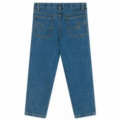 Jean Poches Brodées Coton Bio | Bleu jean