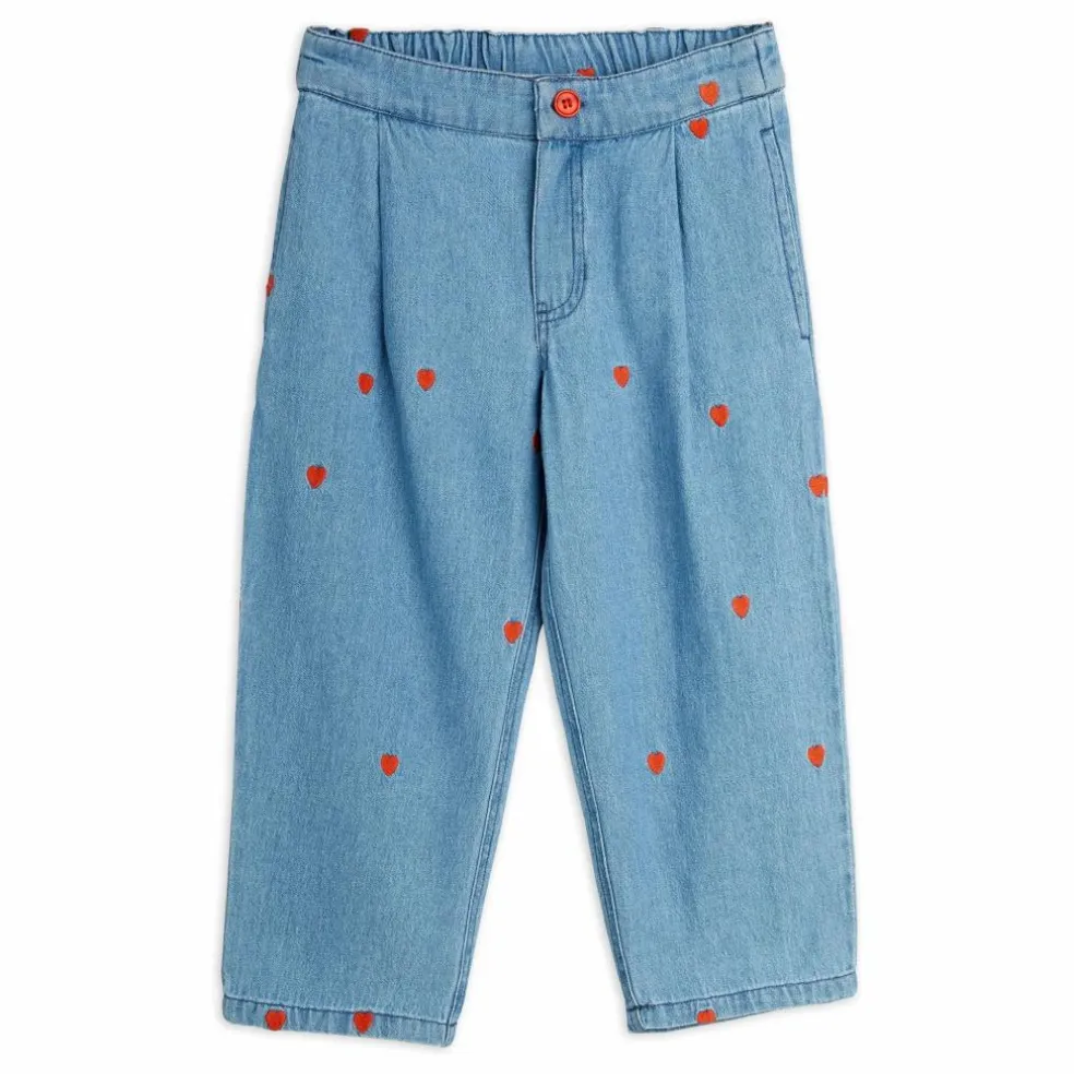 Jean Straight Mini Cœurs Coton Bio | Denim