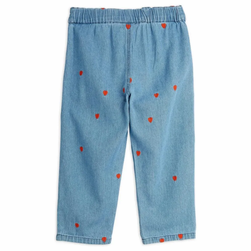 Jean Straight Mini Cœurs Coton Bio | Denim