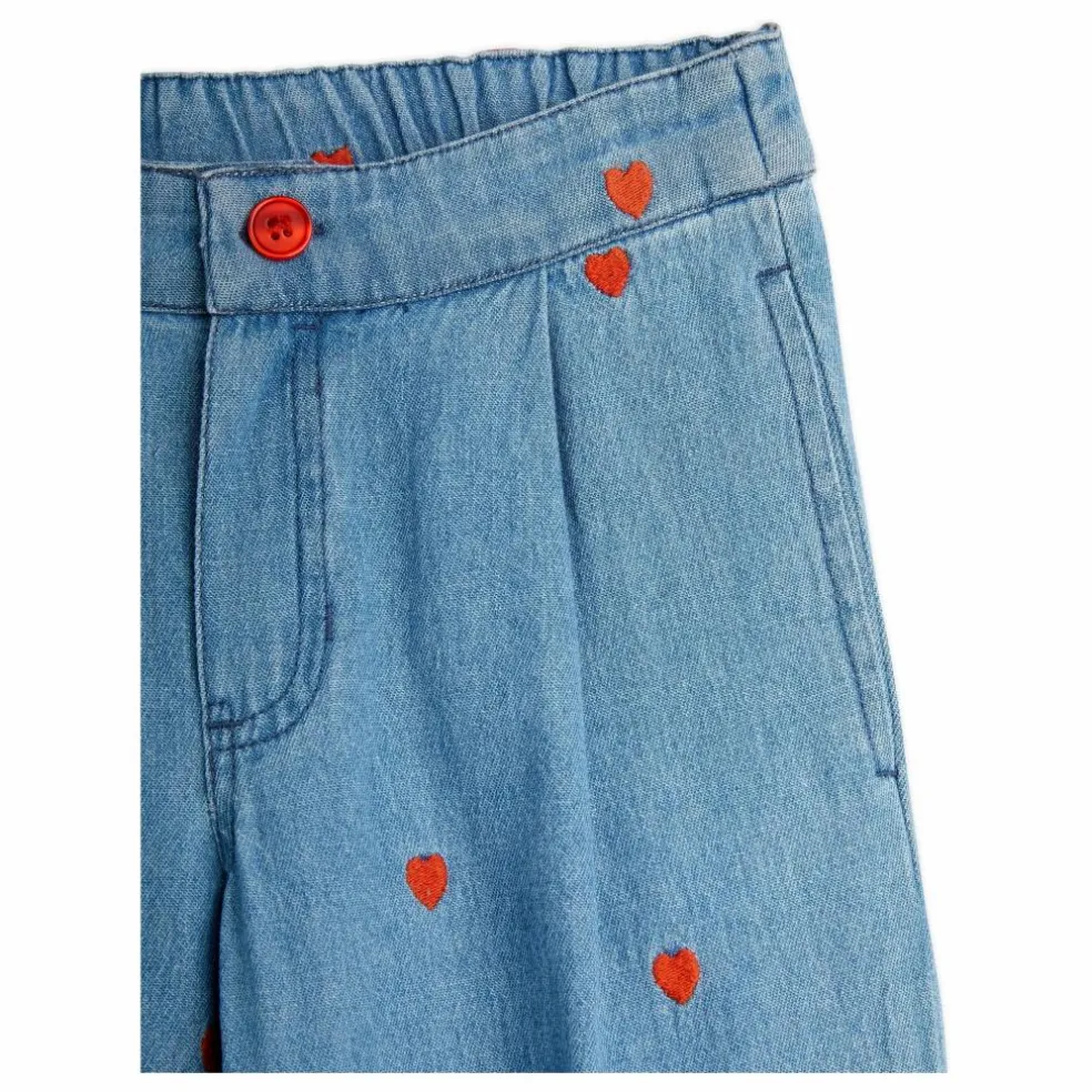 Jean Straight Mini Cœurs Coton Bio | Denim