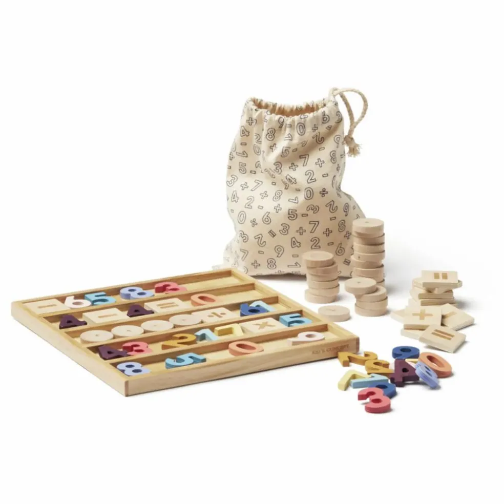 Jeu de chiffres en bois