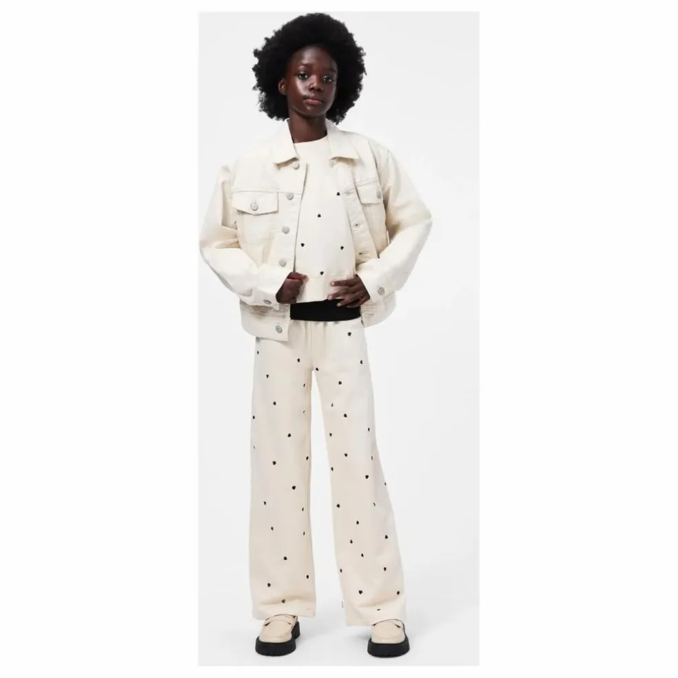 Jogger Anna Cœurs Coton Bio | Ecru