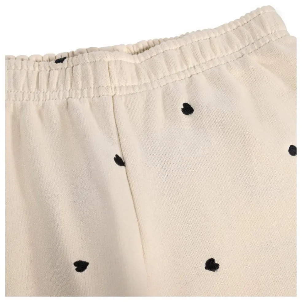 Jogger Anna Cœurs Coton Bio | Ecru