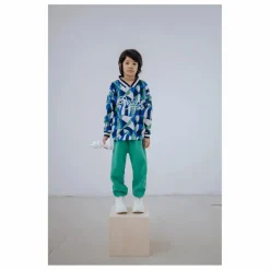 Jogger Cordon Coton Bio | Turquoise
