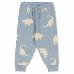 Jogger Lapis Dinosaures Maille Coton Bio | Bleu gris