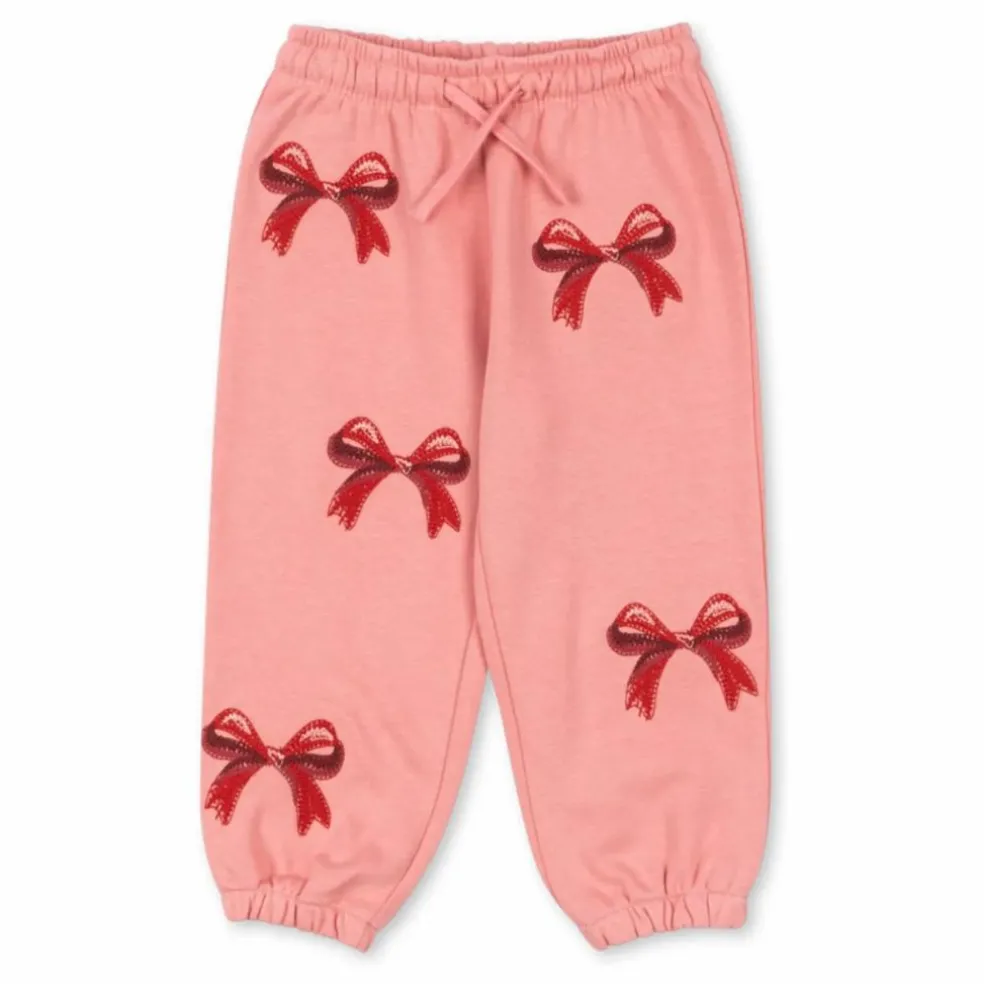 Jogger Lou Nœuds Coton Bio | Rose