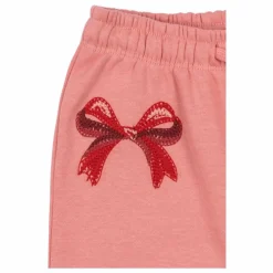 Jogger Lou Nœuds Coton Bio | Rose
