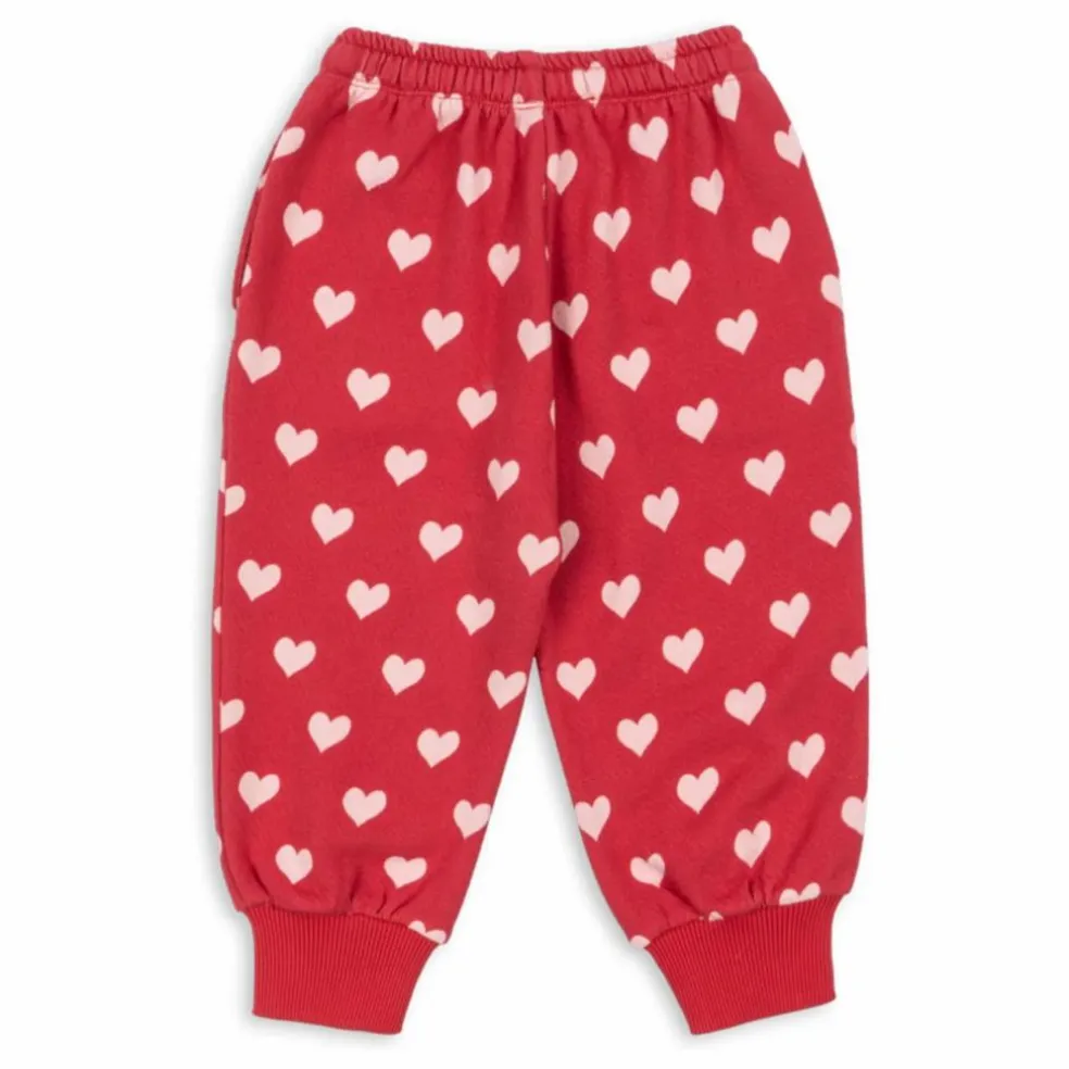 Jogger Loupy Lou Cœurs Coton Bio | Rouge