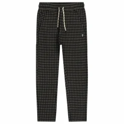 Jogger Rails Carreaux Coton Bio | Bleu nuit
