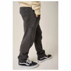 Jogger Rails Carreaux Coton Bio | Bleu nuit